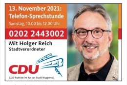 Telefonsprechstunde mit unserem Stv. Holger Reich (CDU)