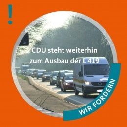 CDU steht weiterhin zum Ausbau der L 419