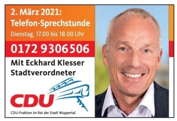 Telefonsprechstunde mit unserem Stv. Eckhard Klesser (CDU) 