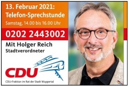 Telefonsprechstunde mit unserem Stv. Holger Reich (CDU) 