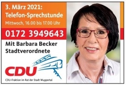 Telefonsprechstunde mit unserer Stv. Barbara Becker (CDU) 