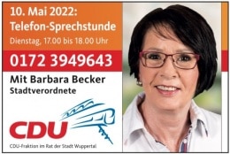 Telefonsprechstunde mit unserer Stv. barbara Becker (CDU)